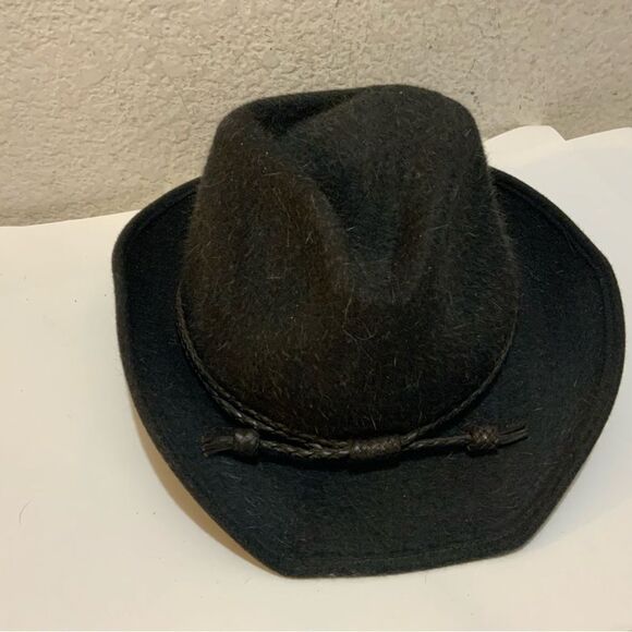 Eric Javits Western Cowboy Felt Hat Leather Trim - Picture 10 of 11